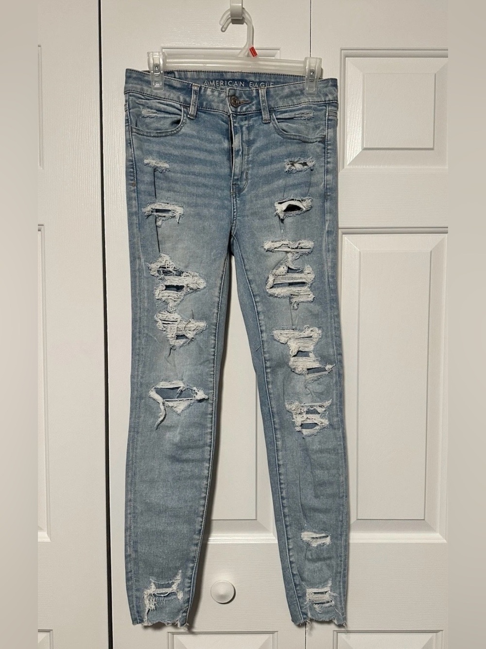 America Eagle Patched high wasted jeggings size 6 regular length NWOT